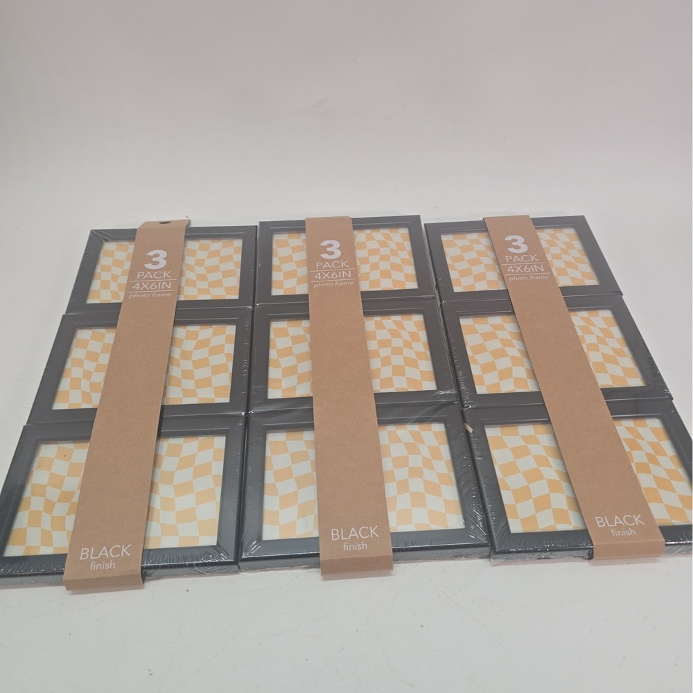 3 Harbortown Industries 3 Packs 4"X6" Photo Frames White Finish - 9 Frames